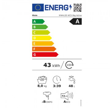 Miele Πλυντήριο Ρούχων 8kg 1400 Στροφών WWA120WCS Miele Πλυντήριο Ρούχων 8kg 1400 Στροφών WWA120WCS